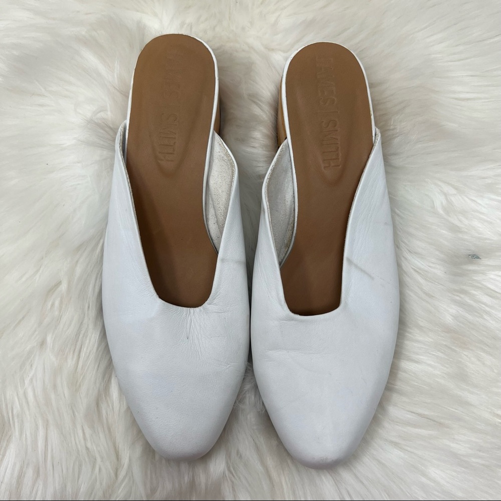 James Smith Cafe society mule white wood leather 38 - Picture 2 of 10